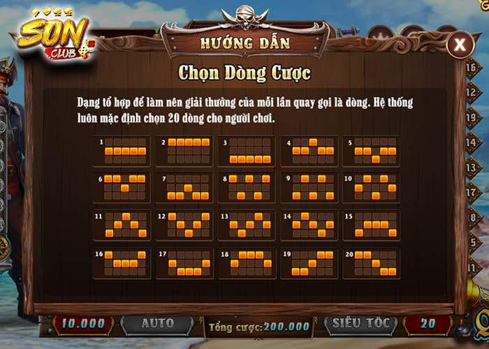 20 dòng thưởng trong Hải Tặc Sonclub 20 dòng thưởng trong Hải Tặc Sonclub