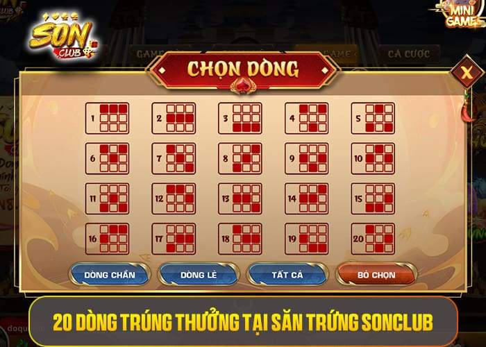 20 dòng trúng thưởng trong Săn Trứng Sonclub 20 dòng trúng thưởng trong Săn Trứng Sonclub