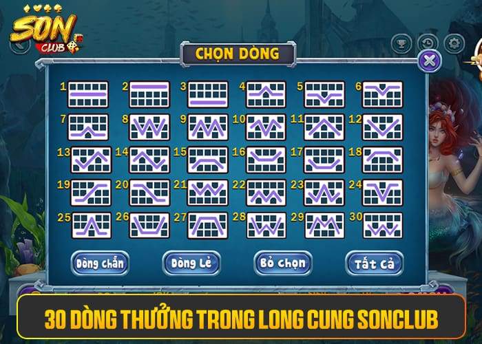 30 dòng thưởng trong Long Cung Sonclub 30 dòng thưởng trong Long Cung Sonclub