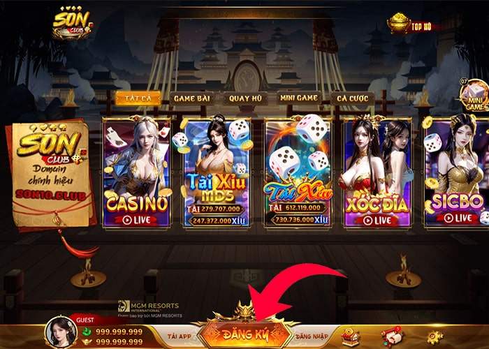 Bấm vào nút đăng ký Bấm vào nút đăng ký
