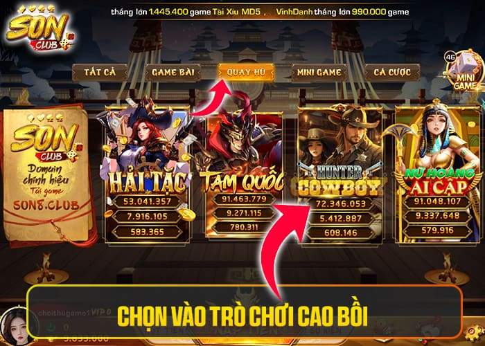 Các bước tham gia Cao Bồi Sonclub Các bước tham gia Cao Bồi Sonclub