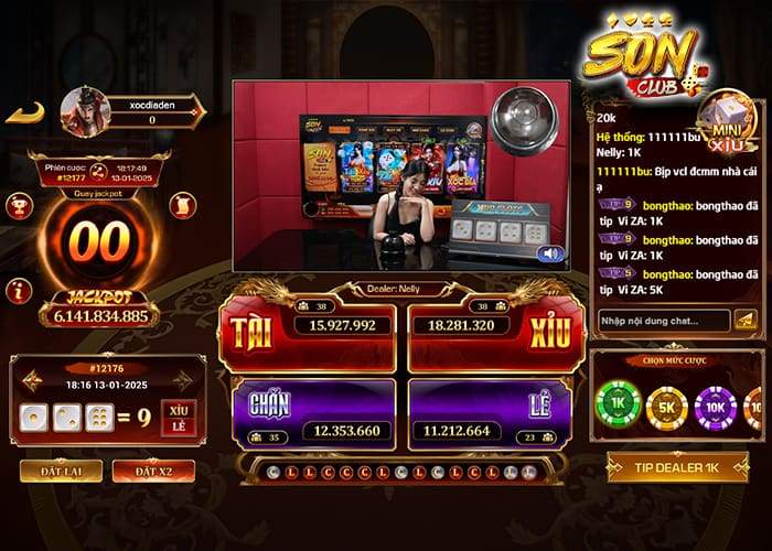Giao diện đặt cược Tài Xỉu Livestream Sonclub Giao diện đặt cược Tài Xỉu Livestream Sonclub