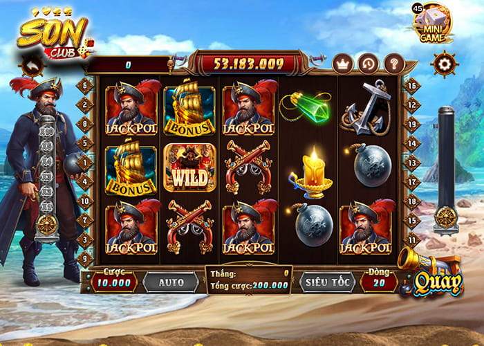 Giao diện quay thưởng của Hải Tặc Sonclub Giao diện quay thưởng của Hải Tặc Sonclub