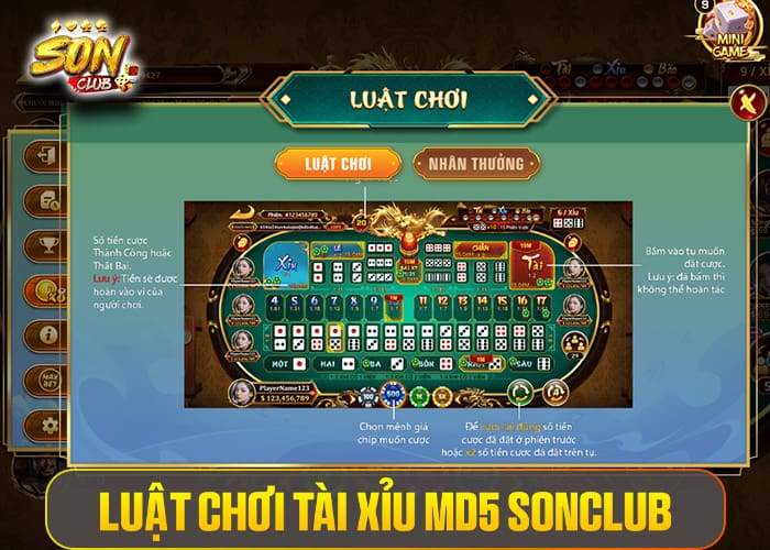 Luật chơi Tài Xỉu MD5 Sonclub Luật chơi Tài Xỉu MD5 Sonclub