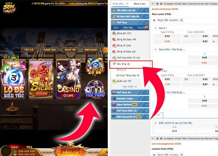 Hướng dẫn các bước tham gia cá cược cầu lông tại Sonclub Hướng dẫn các bước tham gia cá cược cầu lông tại Sonclub